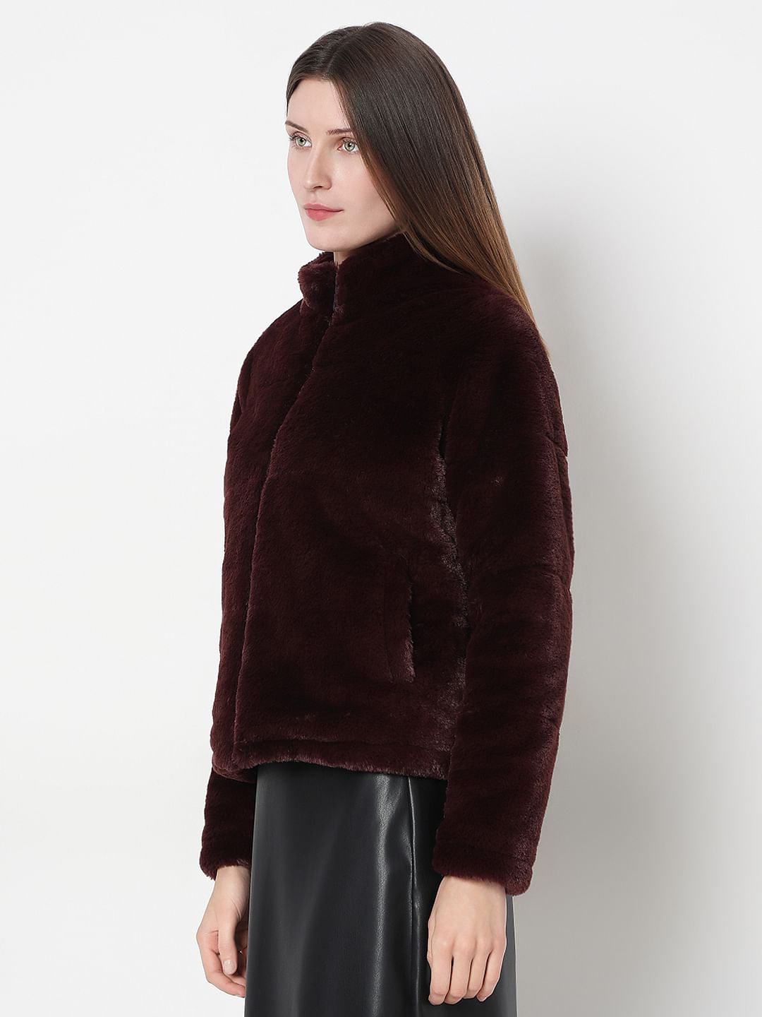 Chocolate Brown Faux Fur Short Jacket