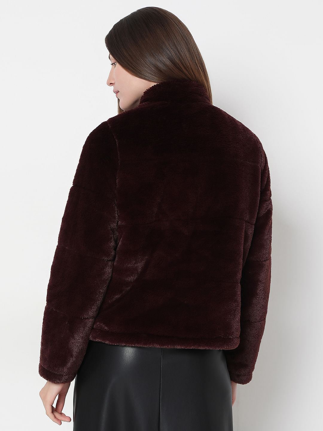 Chocolate Brown Faux Fur Short Jacket