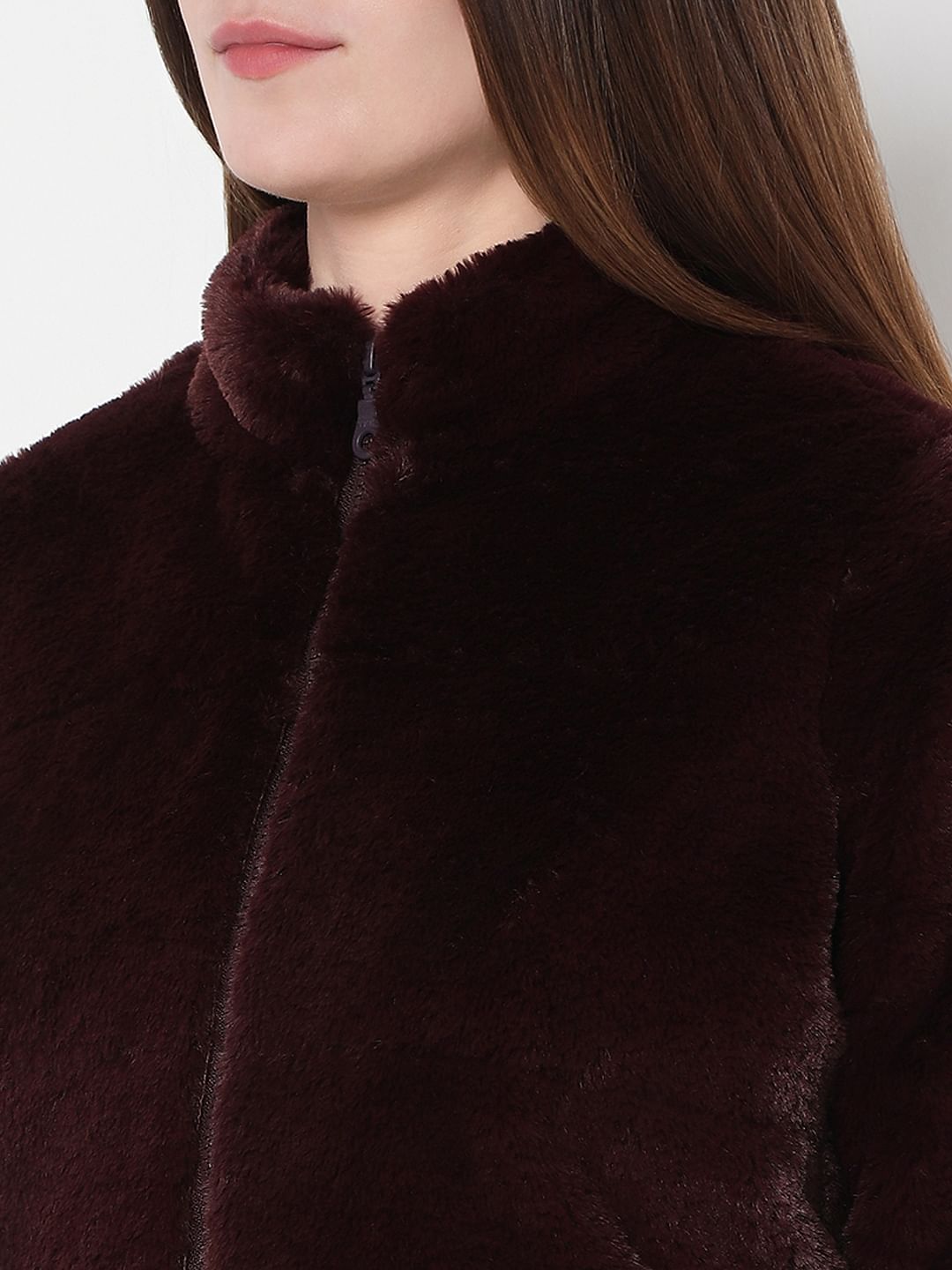 Chocolate Brown Faux Fur Short Jacket