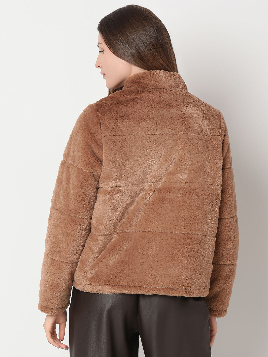 Light Brown Faux Fur Jacket
