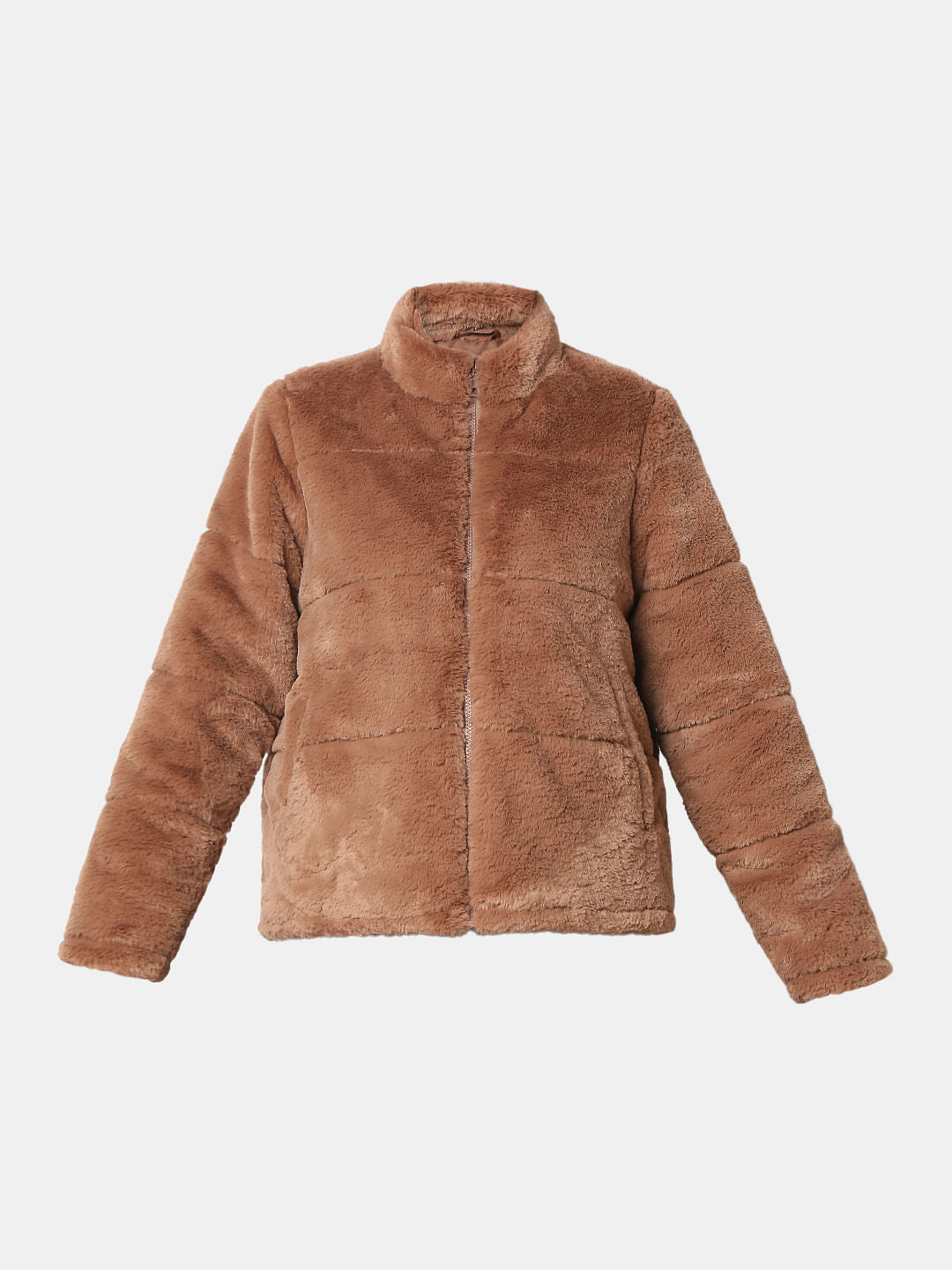 Light Brown Faux Fur Jacket