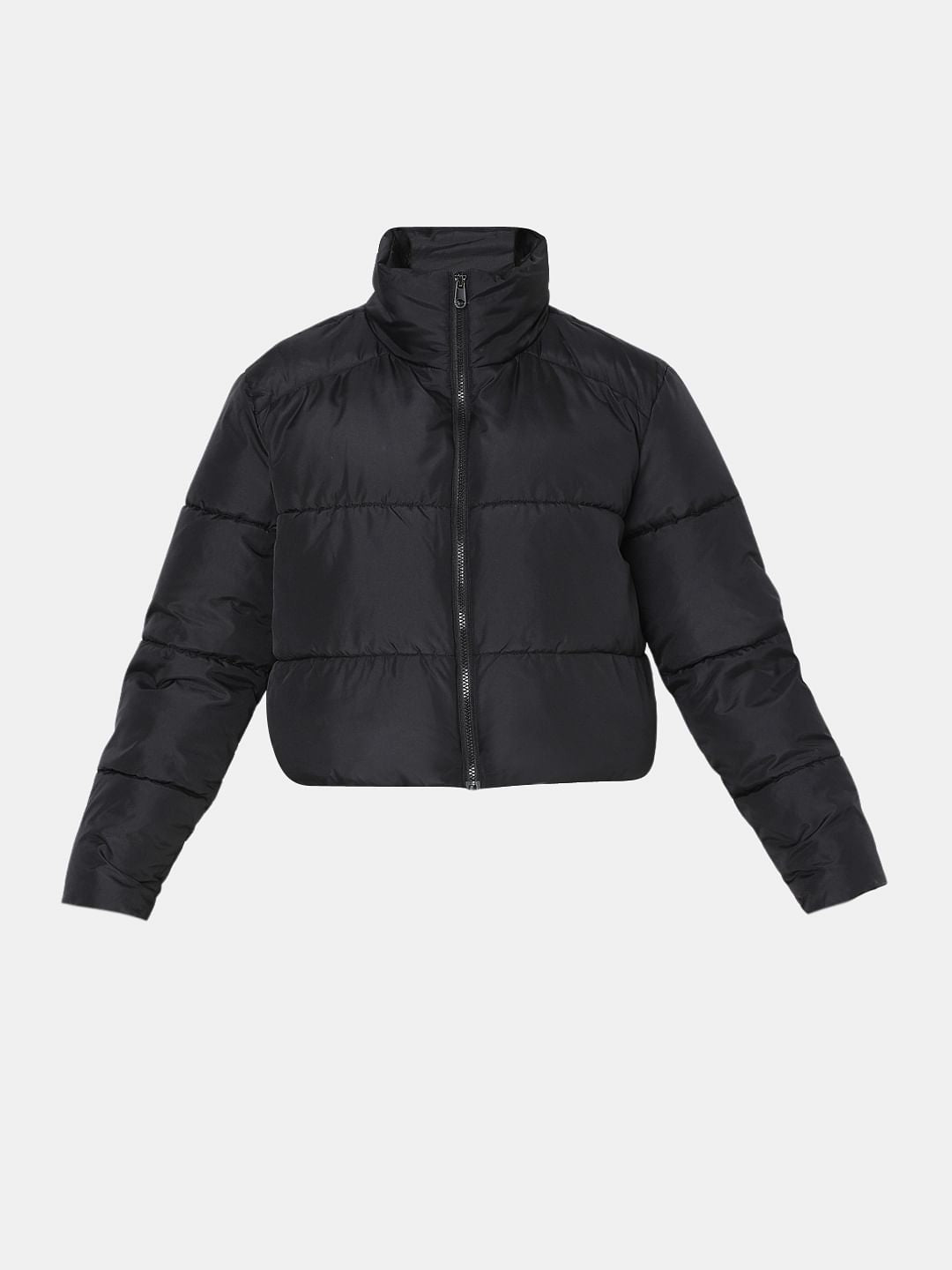Black High Neck Puffer Jacket