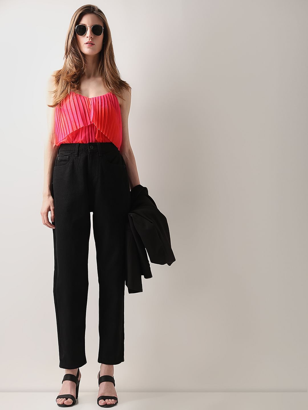 Black High Rise Mom Jeans