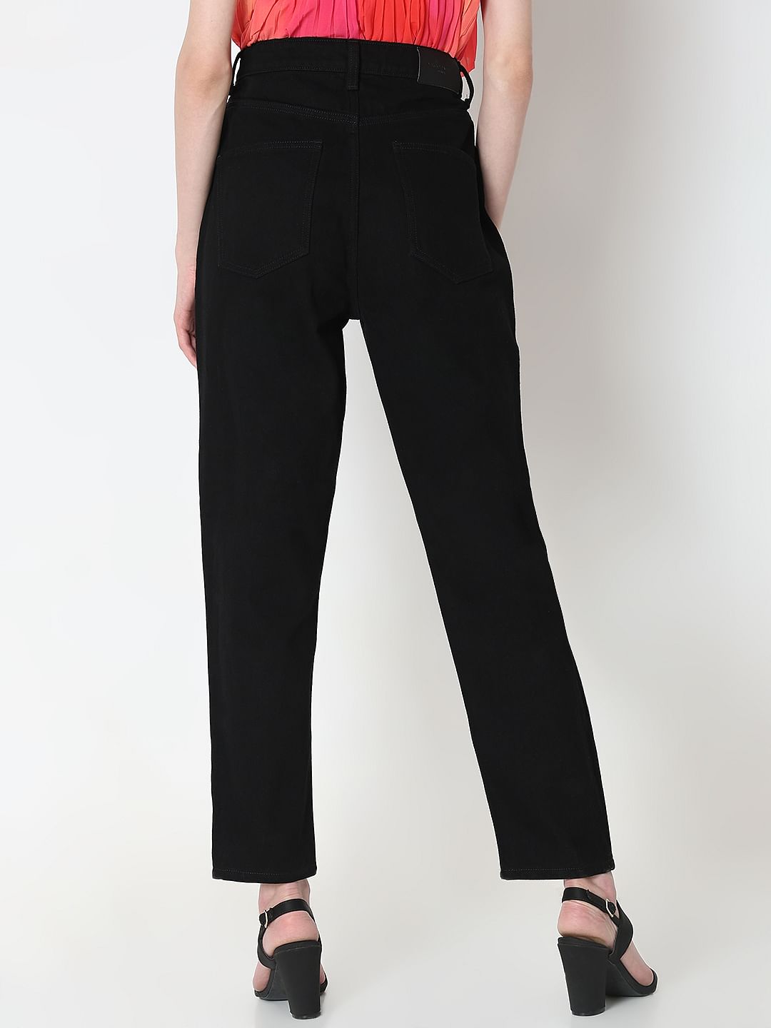 Black High Rise Mom Jeans