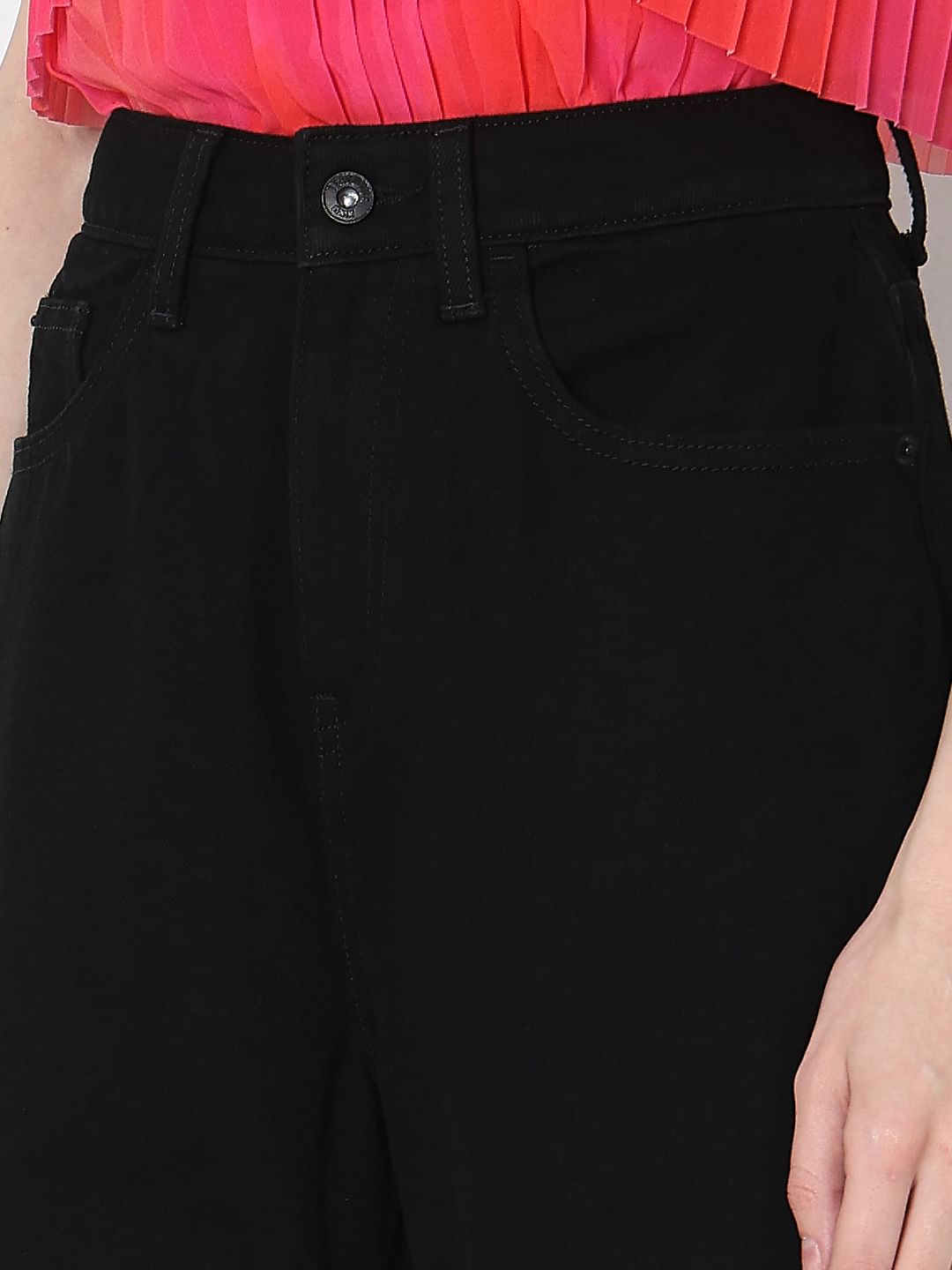 Black High Rise Mom Jeans