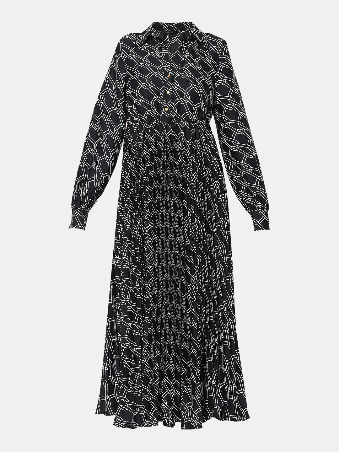 Black Printed Midi Dress