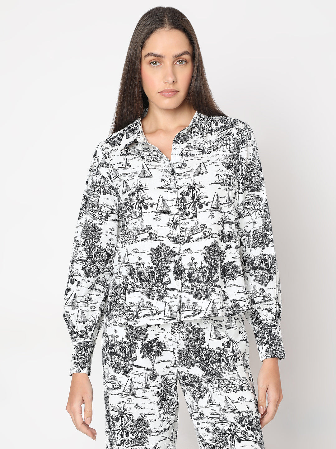 White Printed Shirt