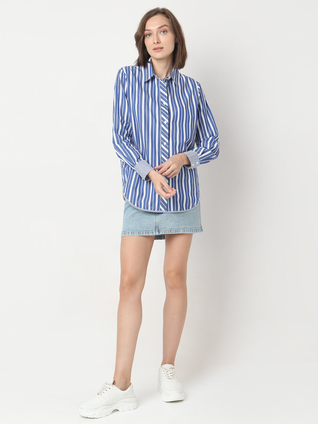 Blue Striped Cotton Shirt