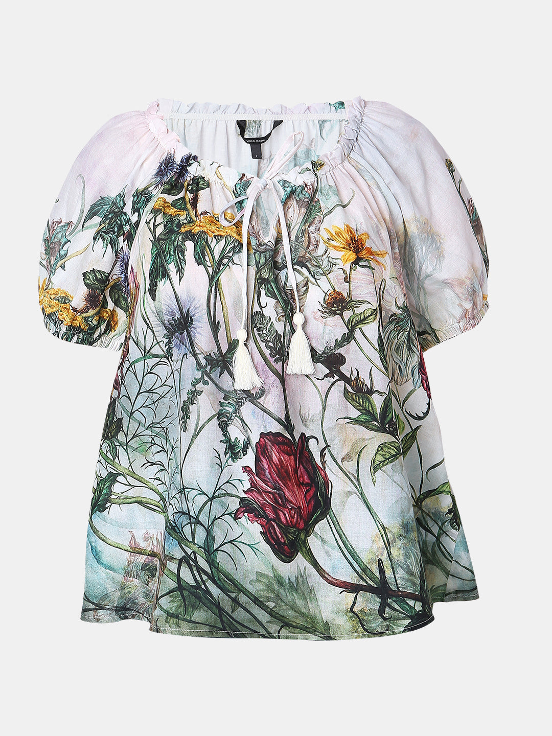 Printed Tie-Up Neck Top