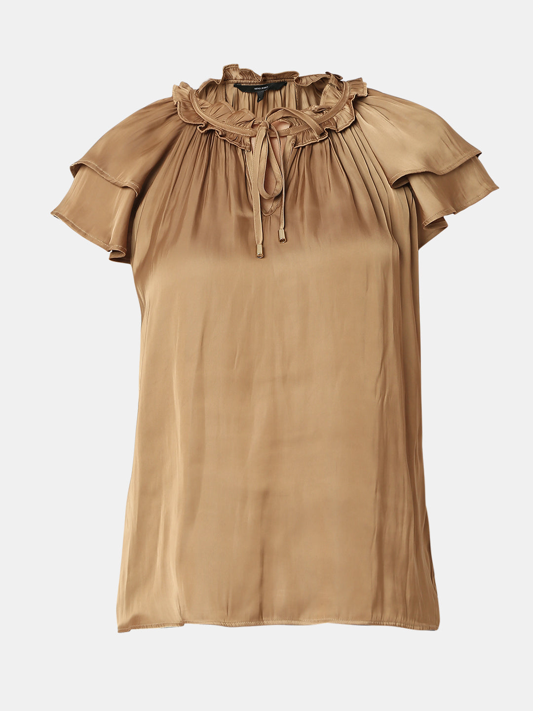 Tan Tie-Up Detail Top