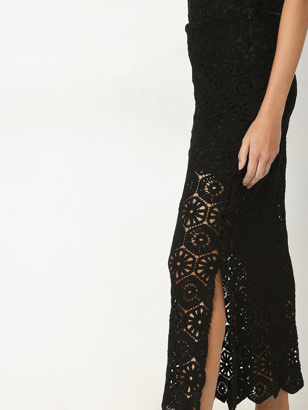 Black Crochet Lace Skirt
