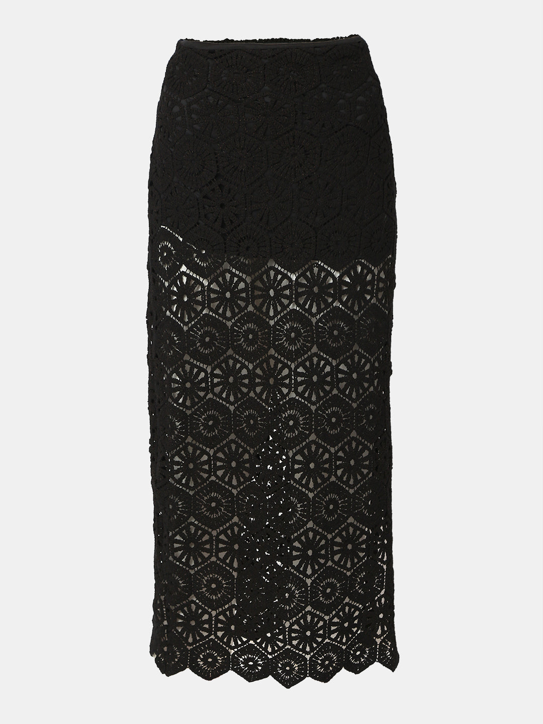 Black Crochet Lace Skirt