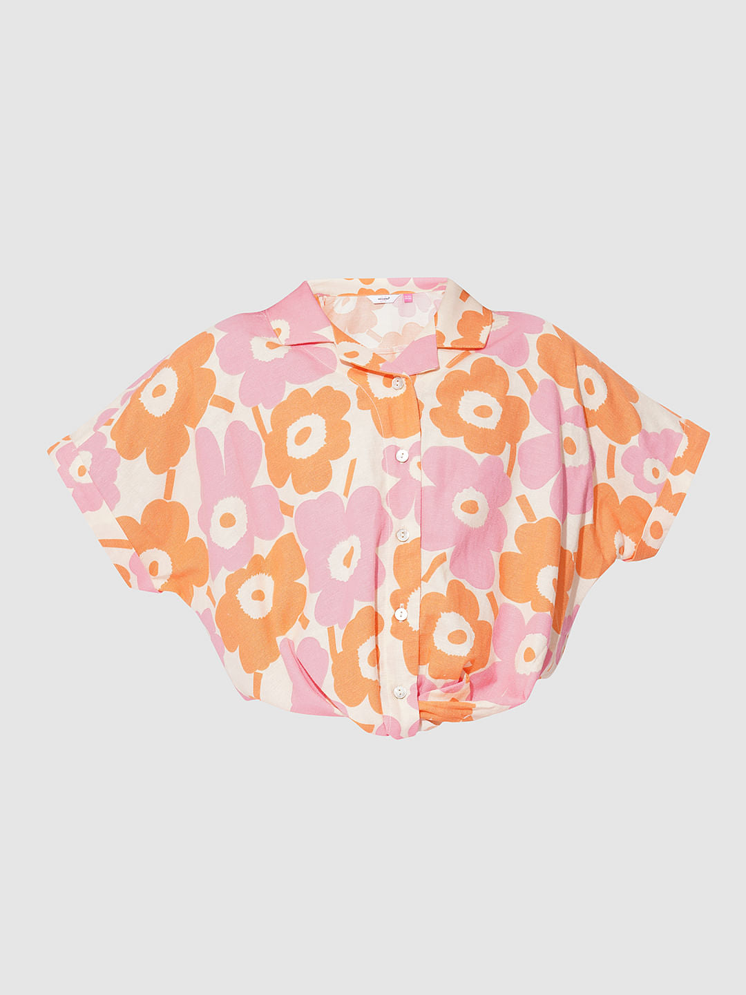 Girls White Floral Co-Ord Set Shirt