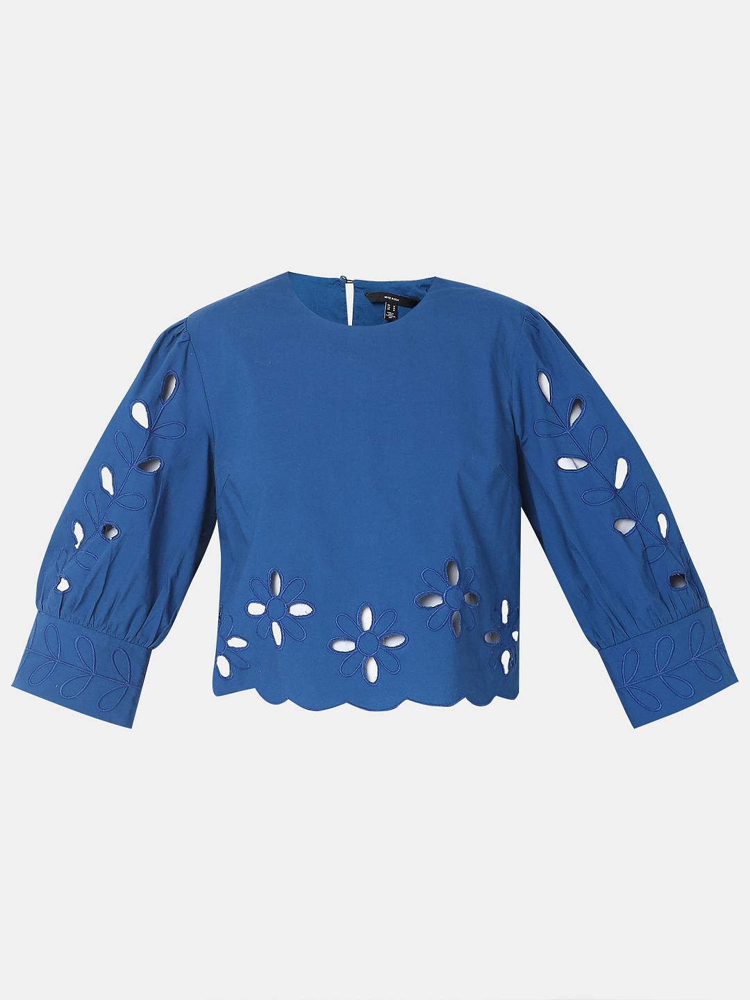 Blue Cut-Work Top