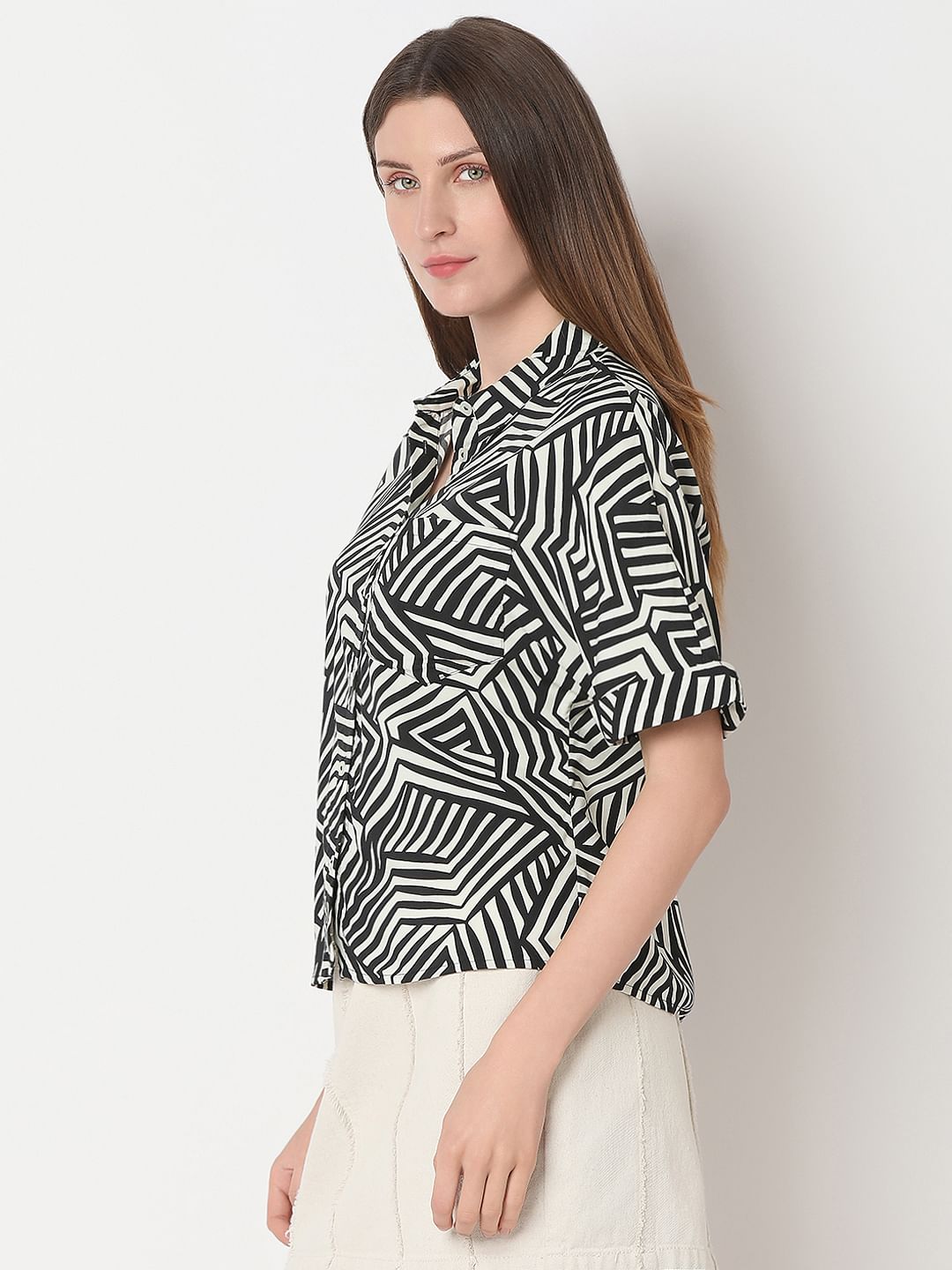Black Printed Viscose Shirt