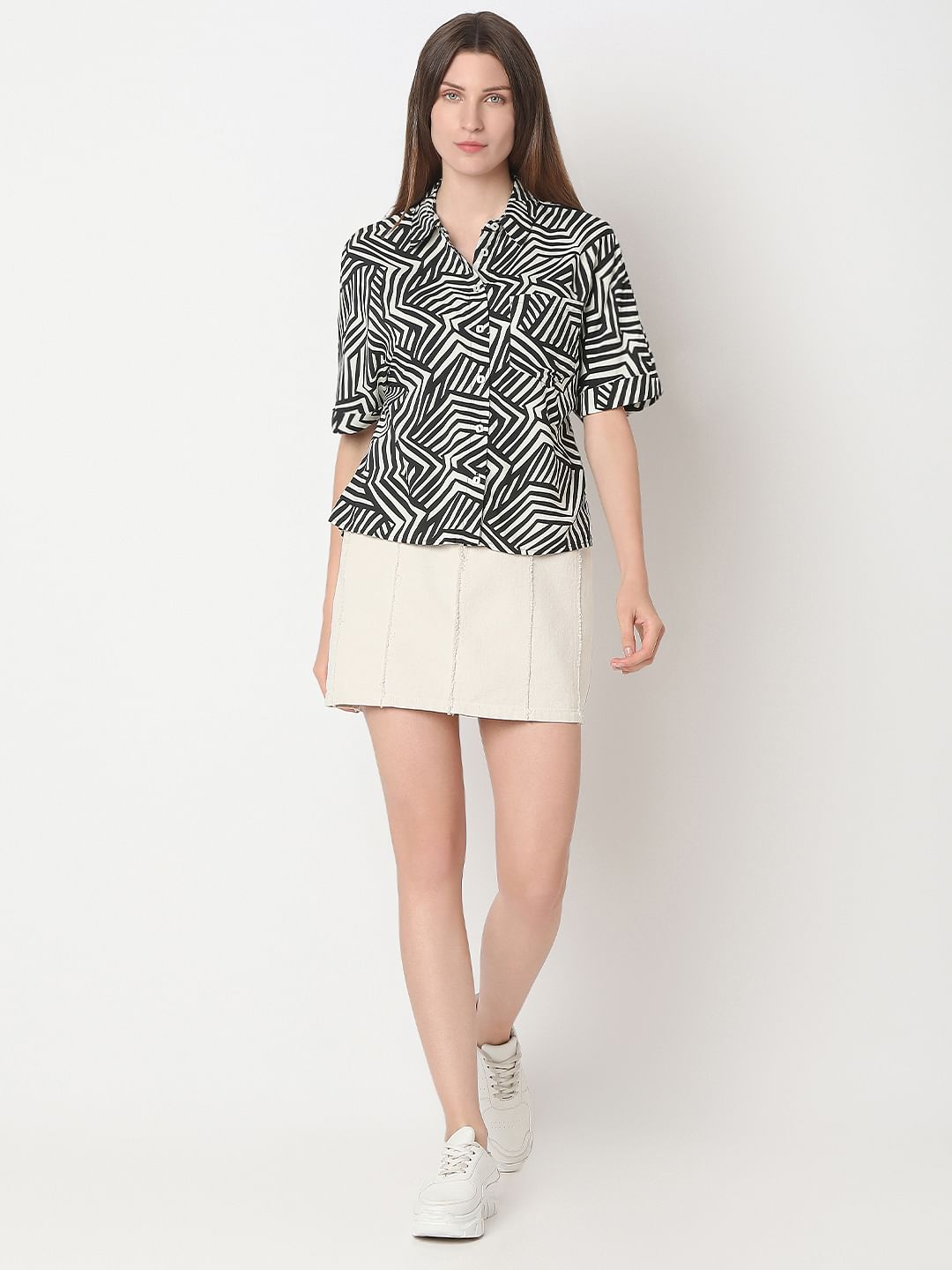 Black Printed Viscose Shirt