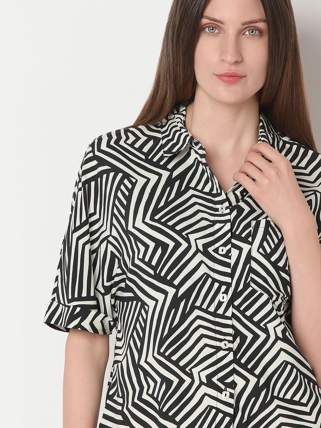 Black Printed Viscose Shirt