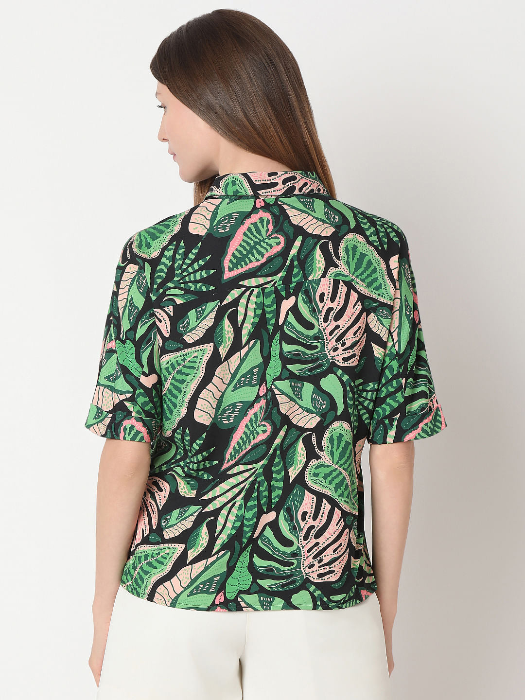 Green Printed Viscose Shirt