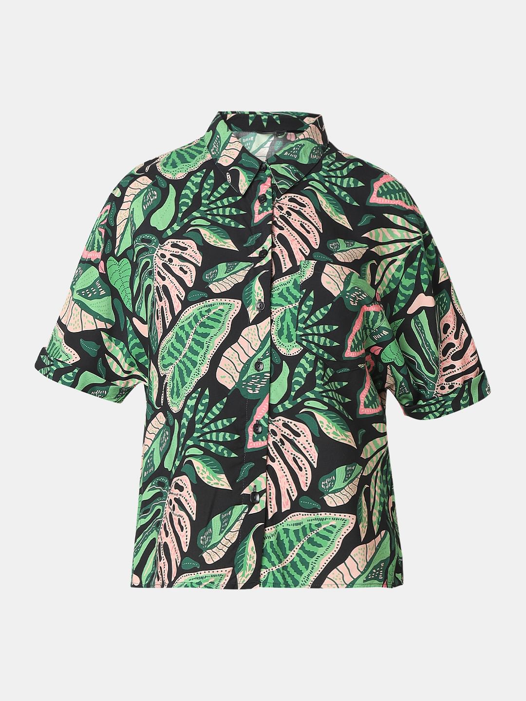Green Printed Viscose Shirt
