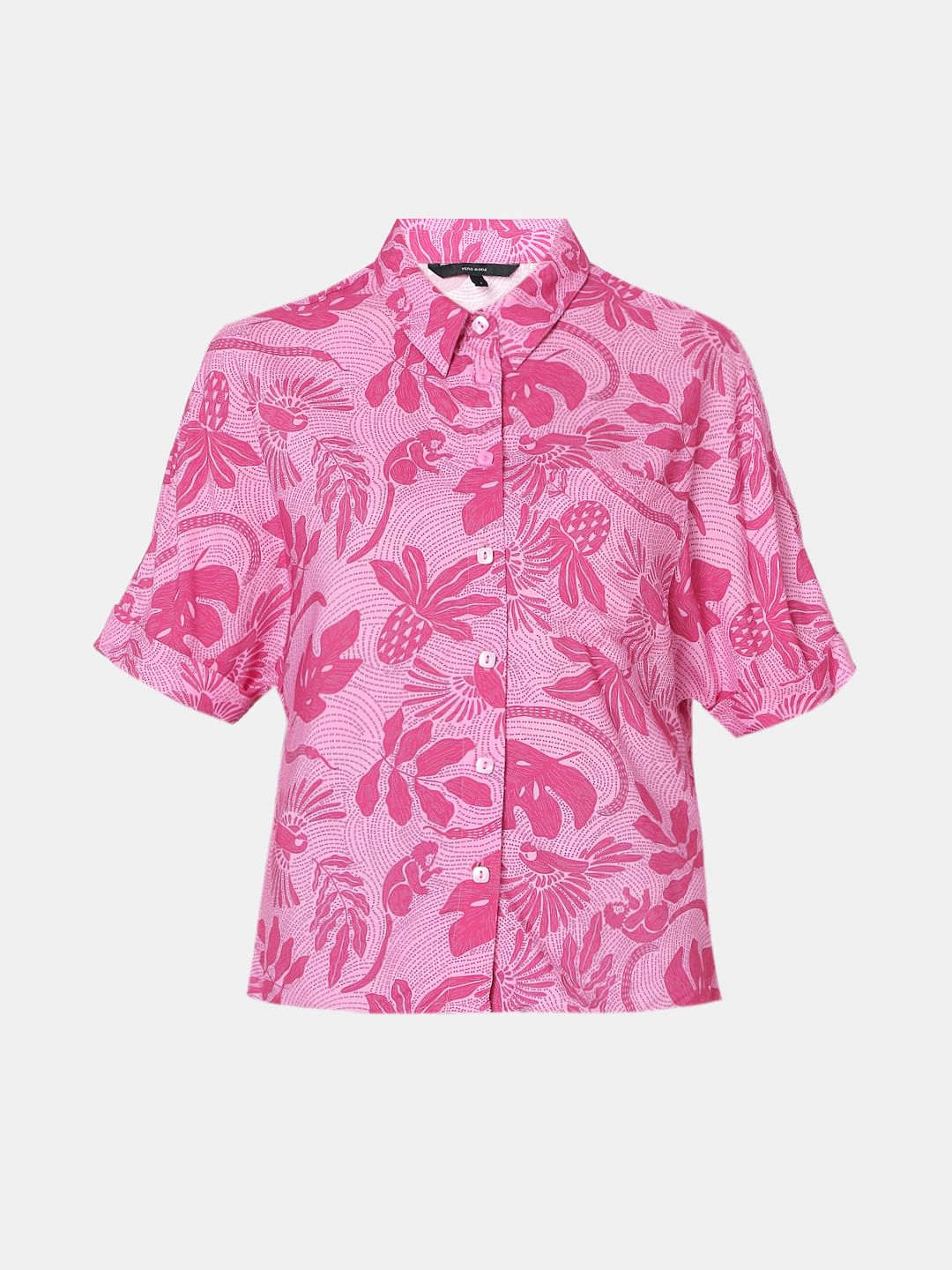 Pink Tropical Pink Viscose Shirt