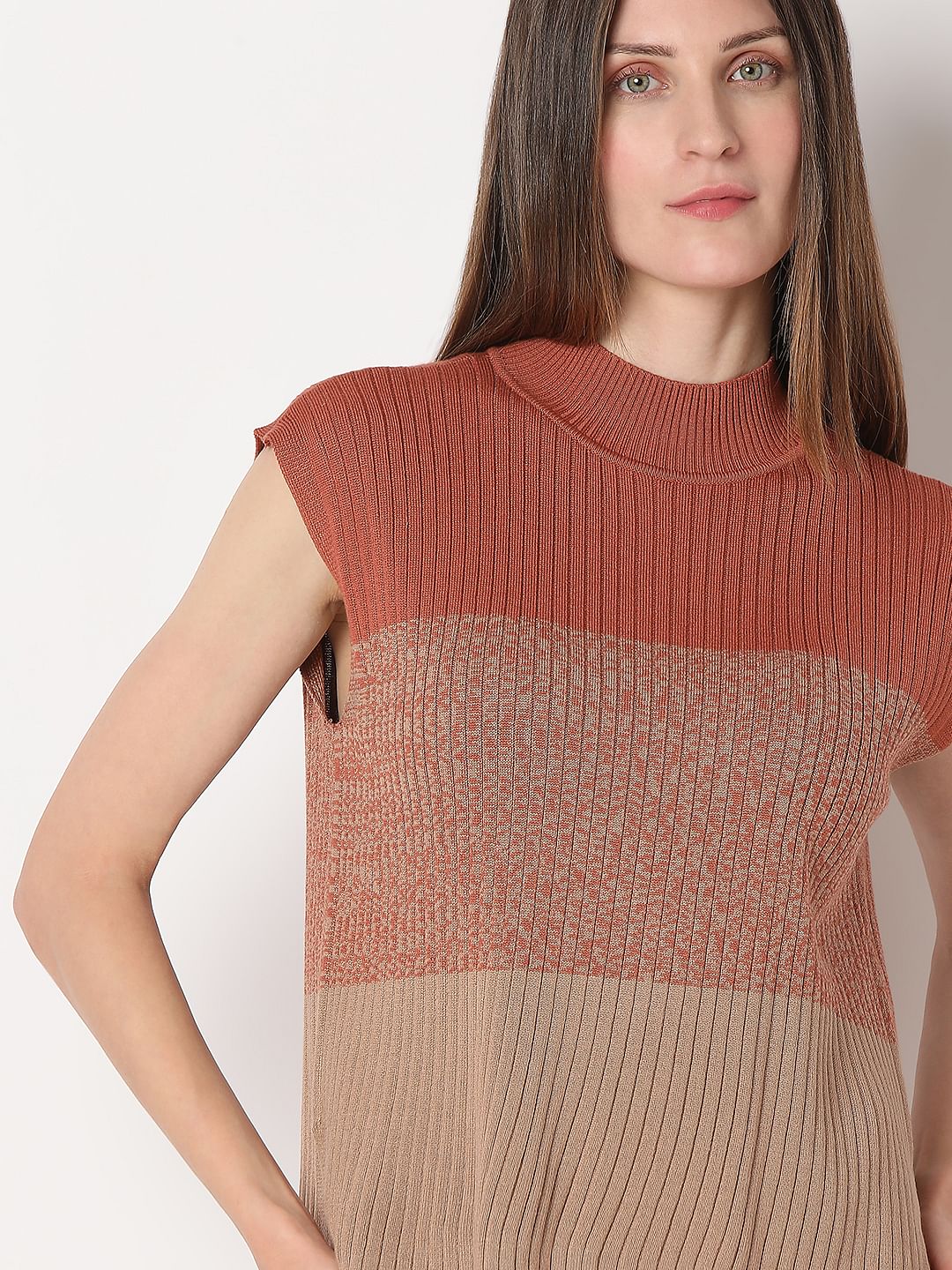 Brown Two-Toned Co-Ord Set Top