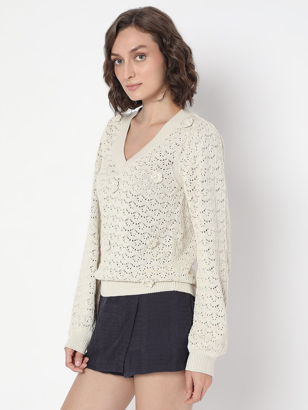 White Flat Knit Top