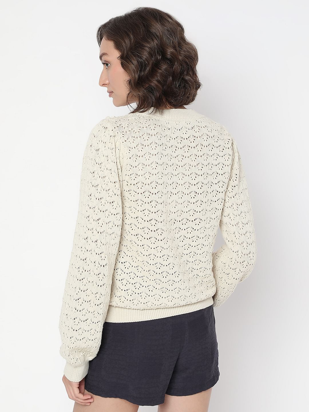 White Flat Knit Top