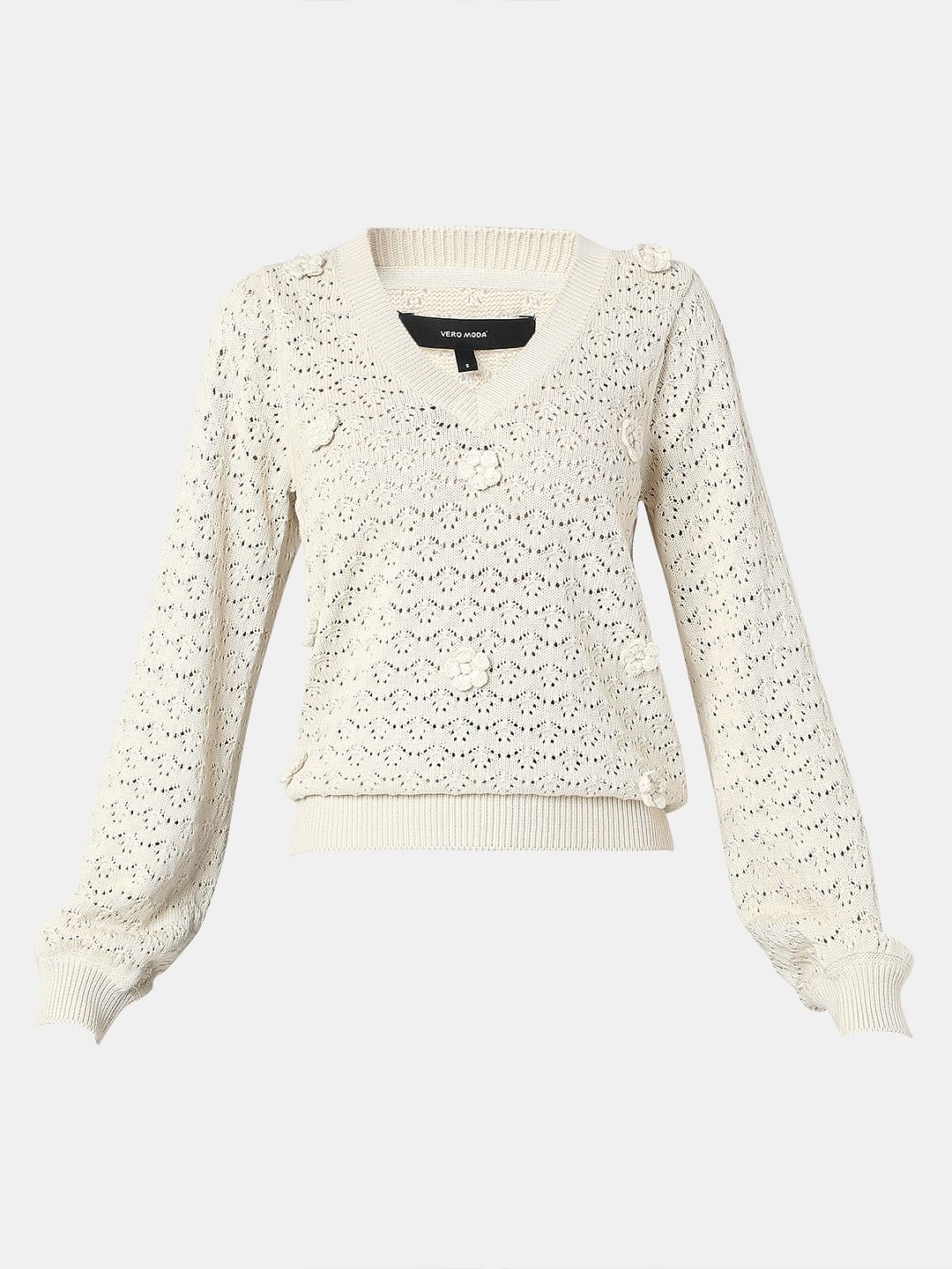 White Flat Knit Top