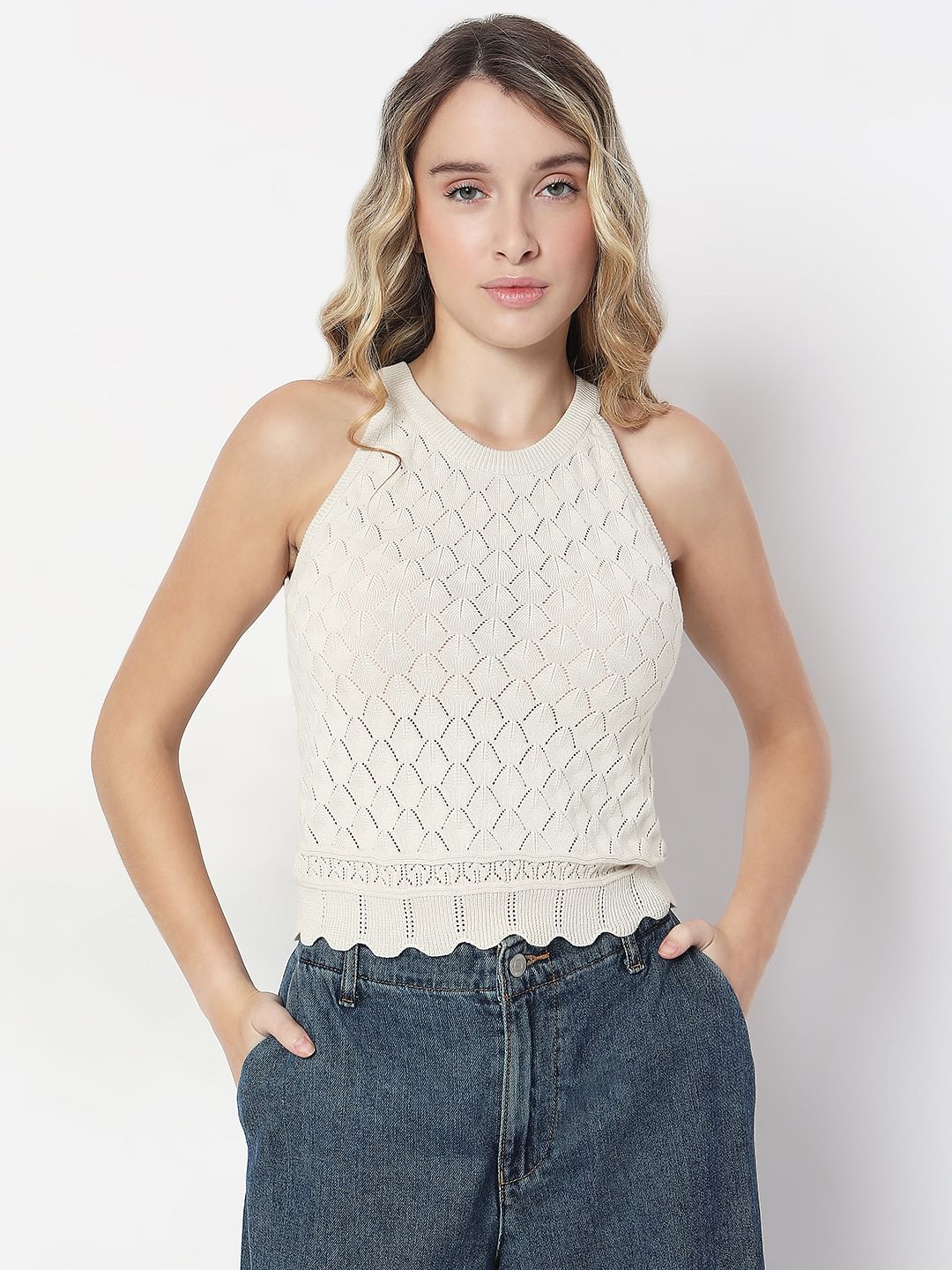 Off-White Knitted Top