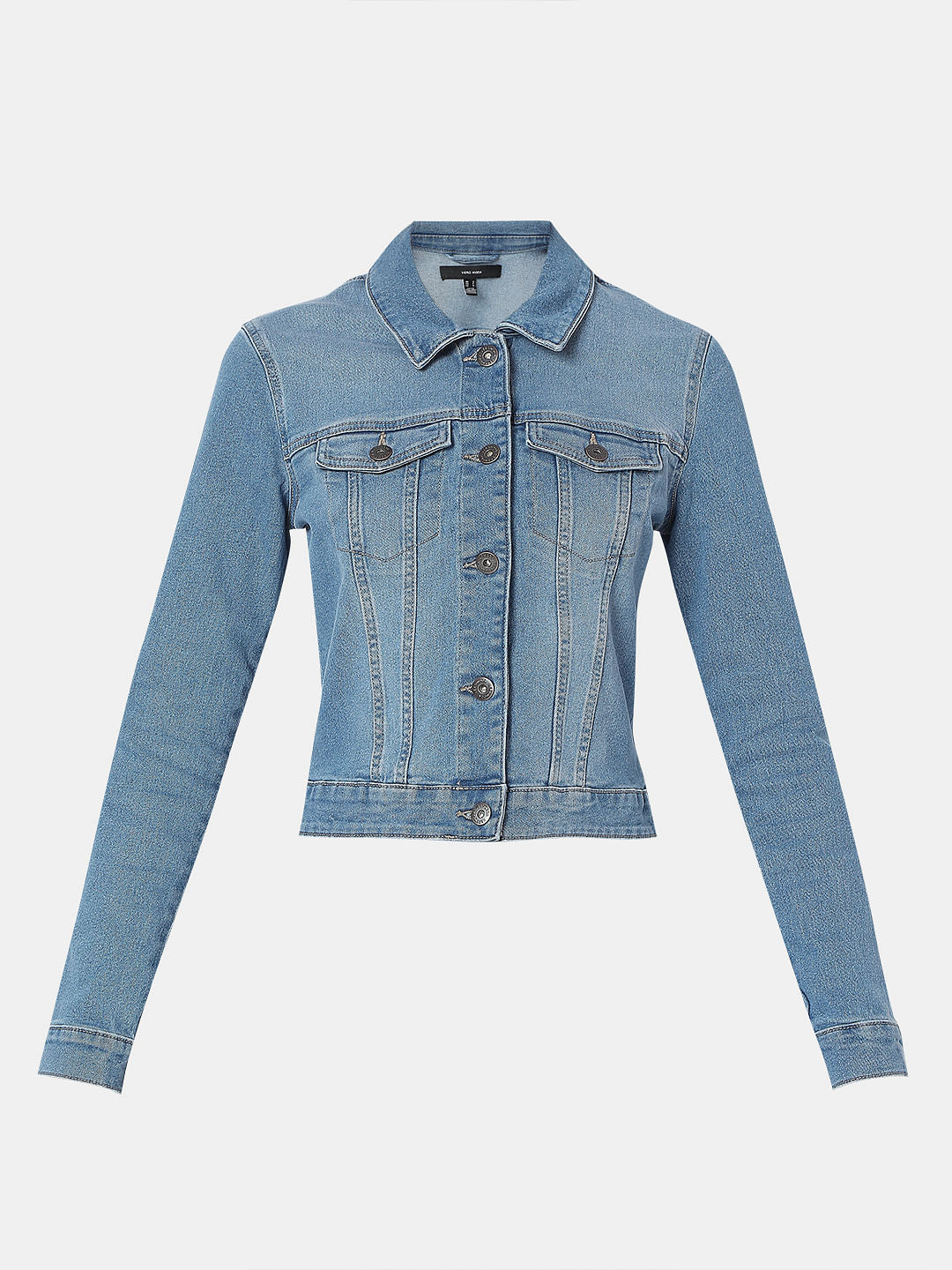 Blue Cropped Denim Jacket