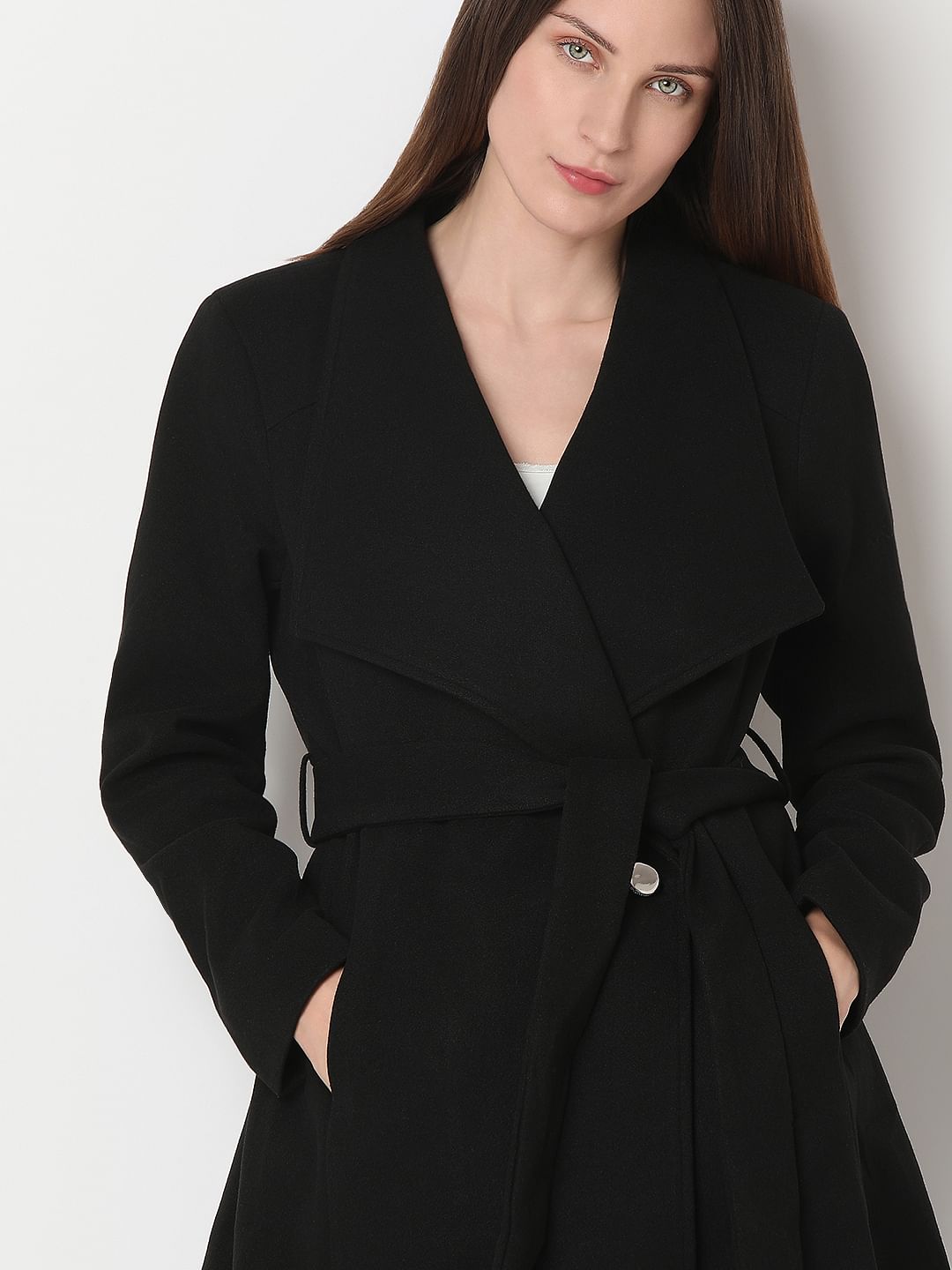 Black Felt Long Coat