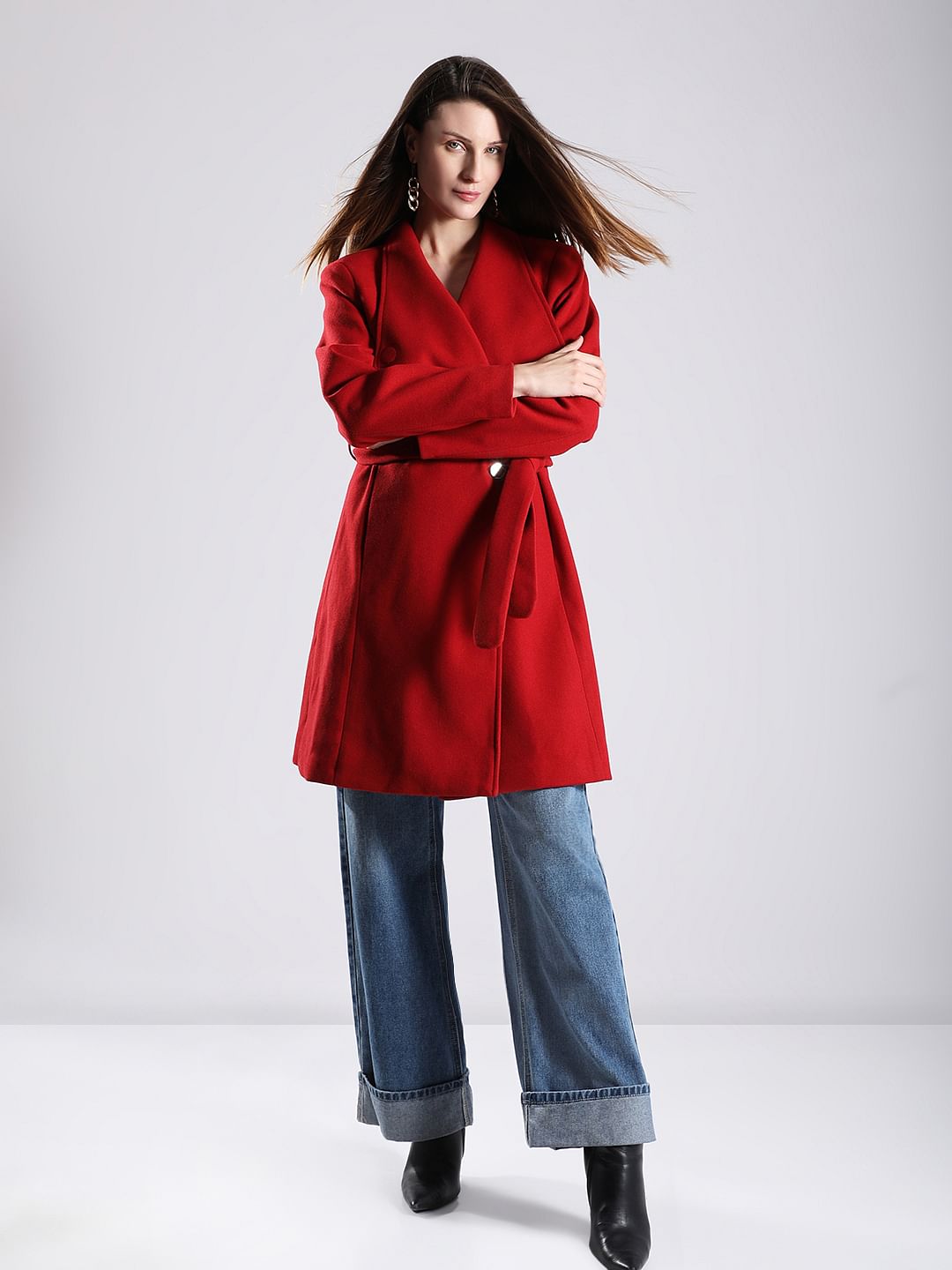 Red Felt Long Coat