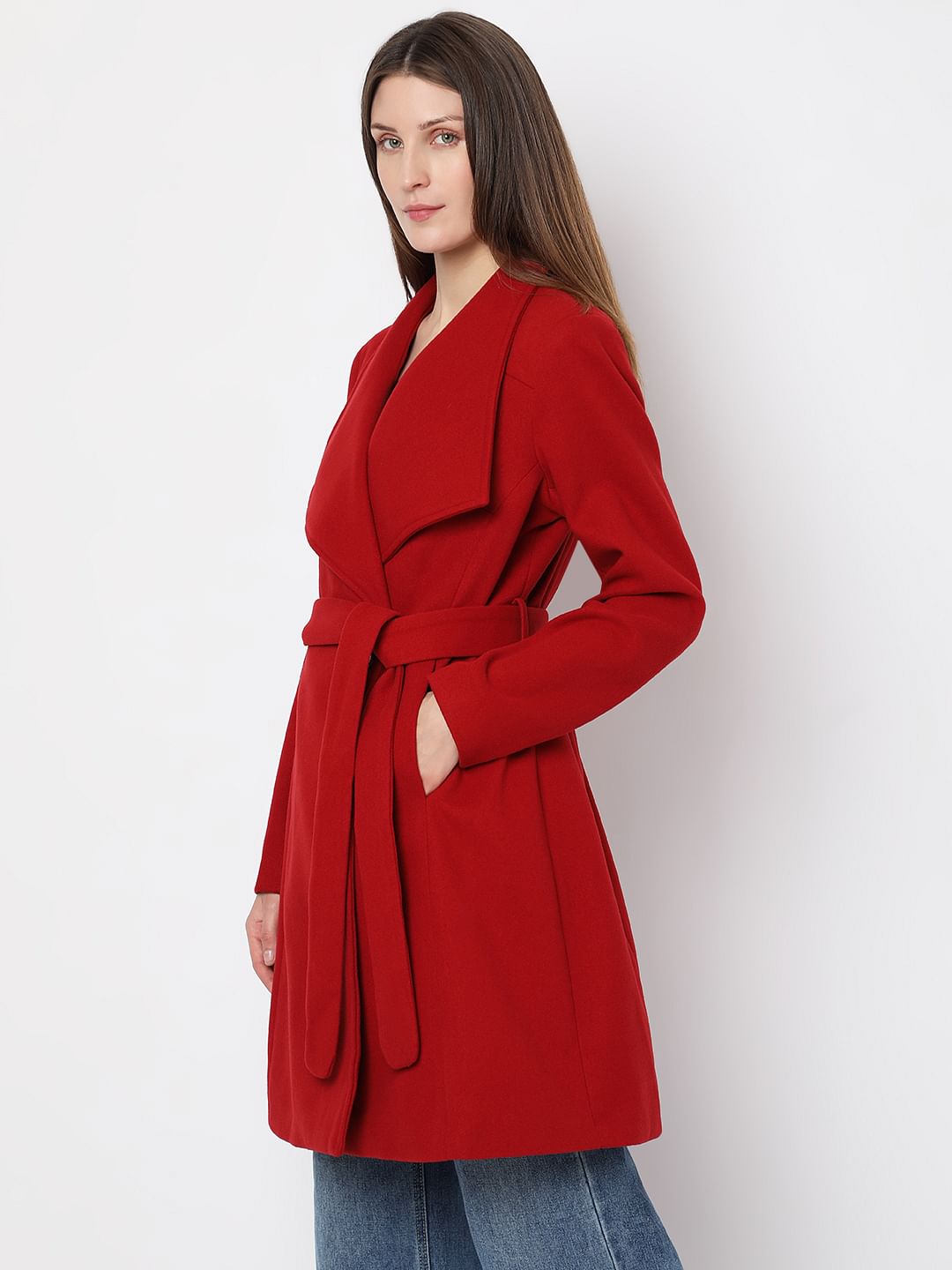 Red Felt Long Coat