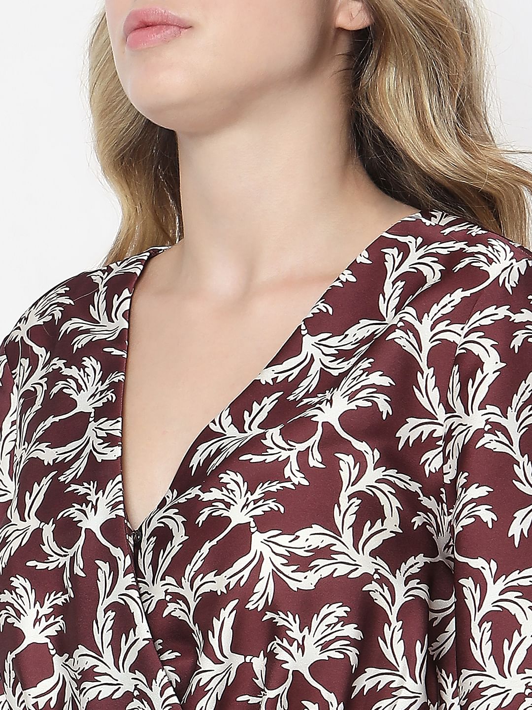 Dark Brown Floral Midi Dress