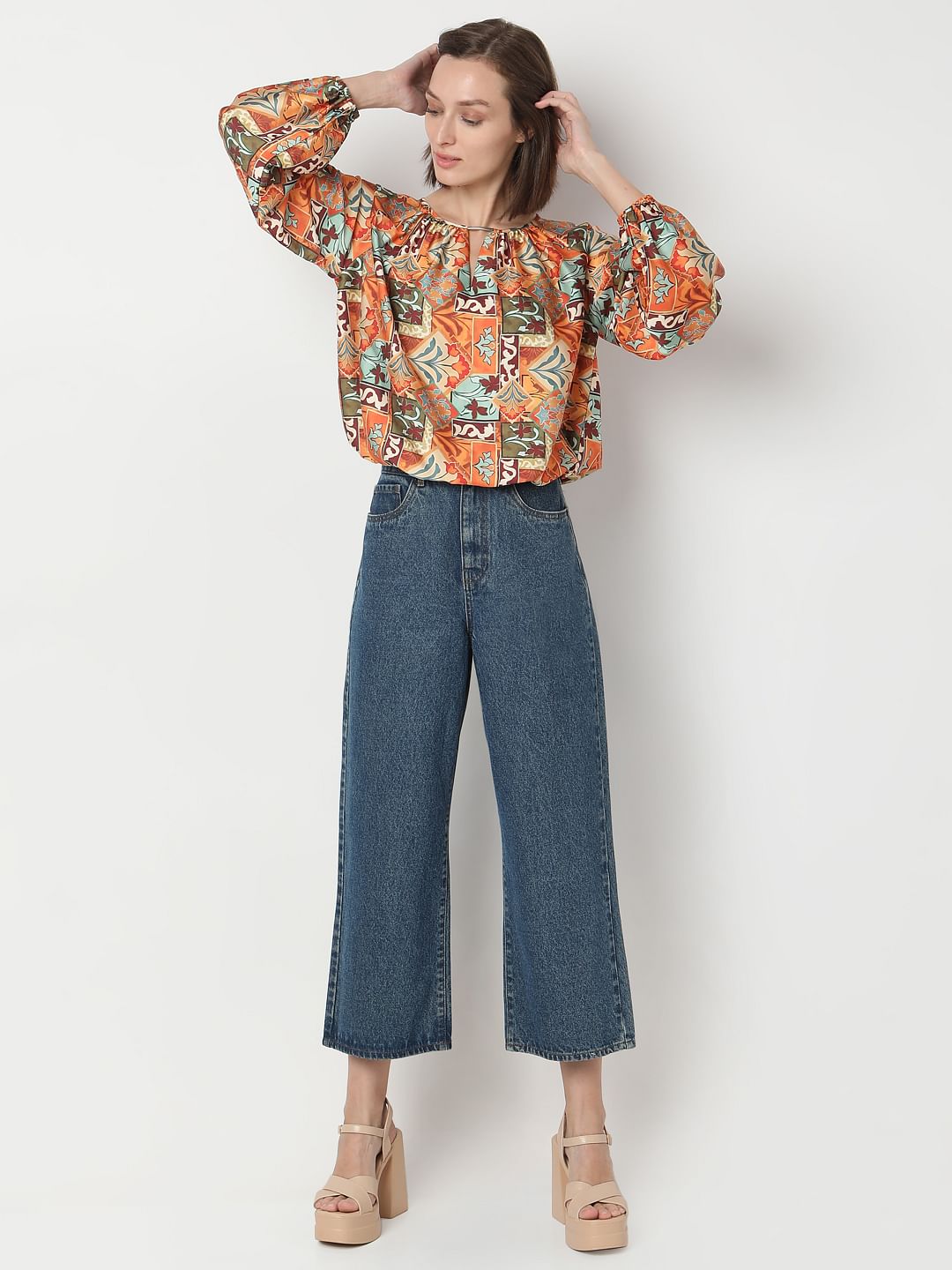 Rust Printed Top