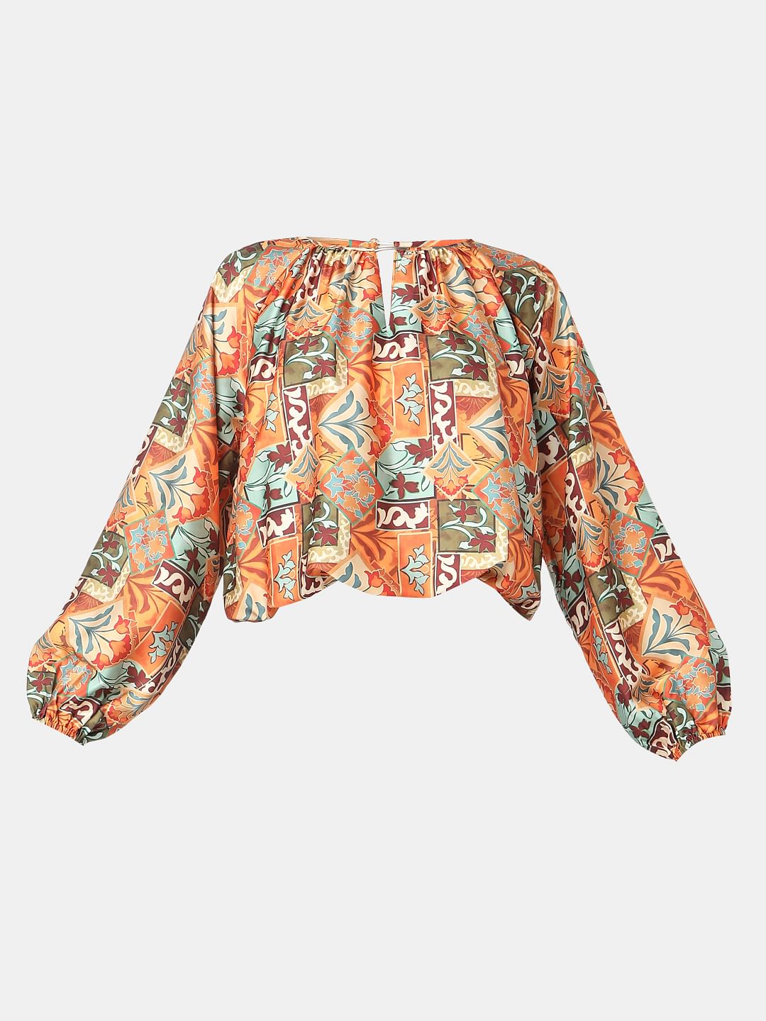 Rust Printed Top