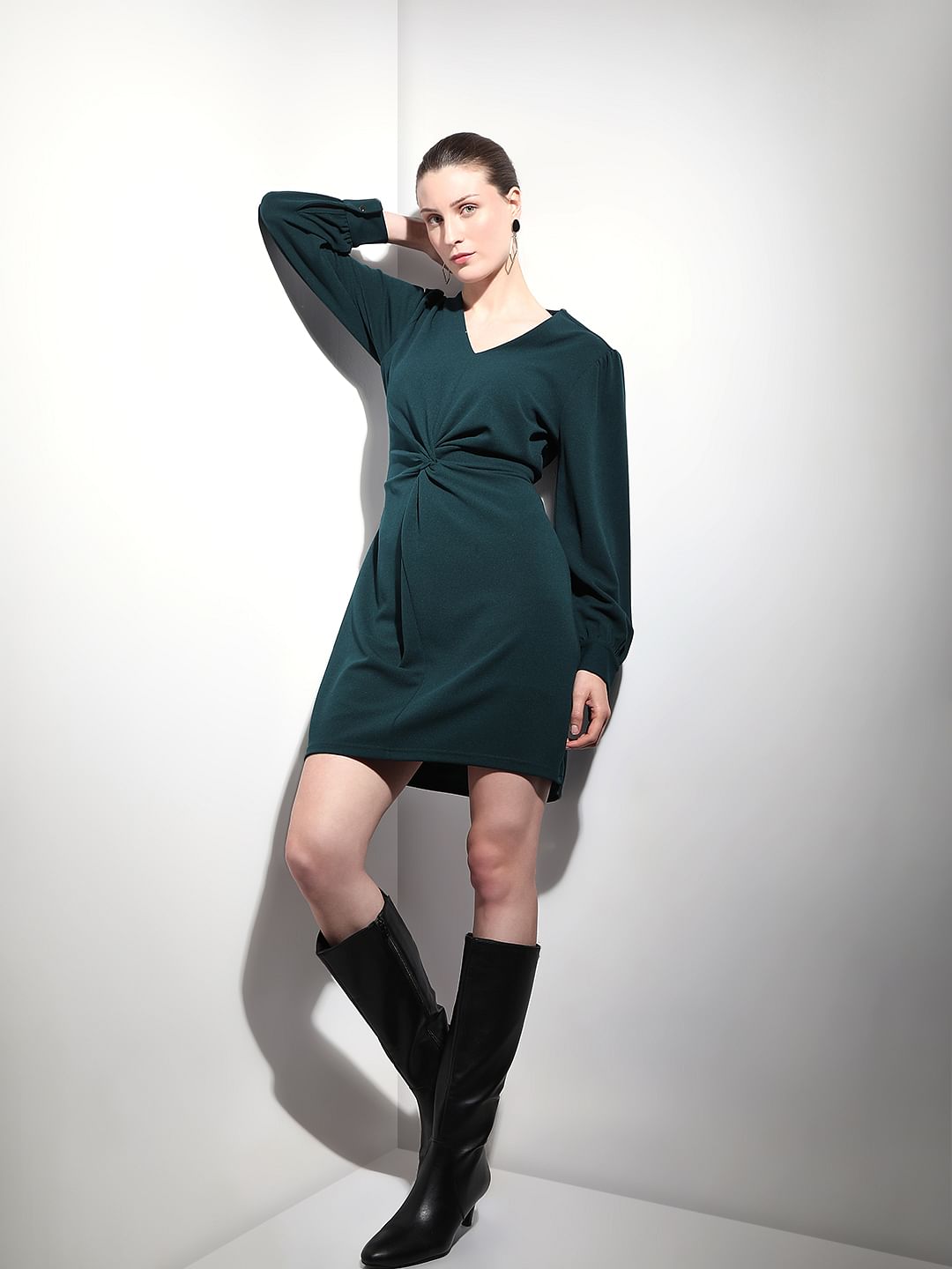 Dark Green Mini Dress