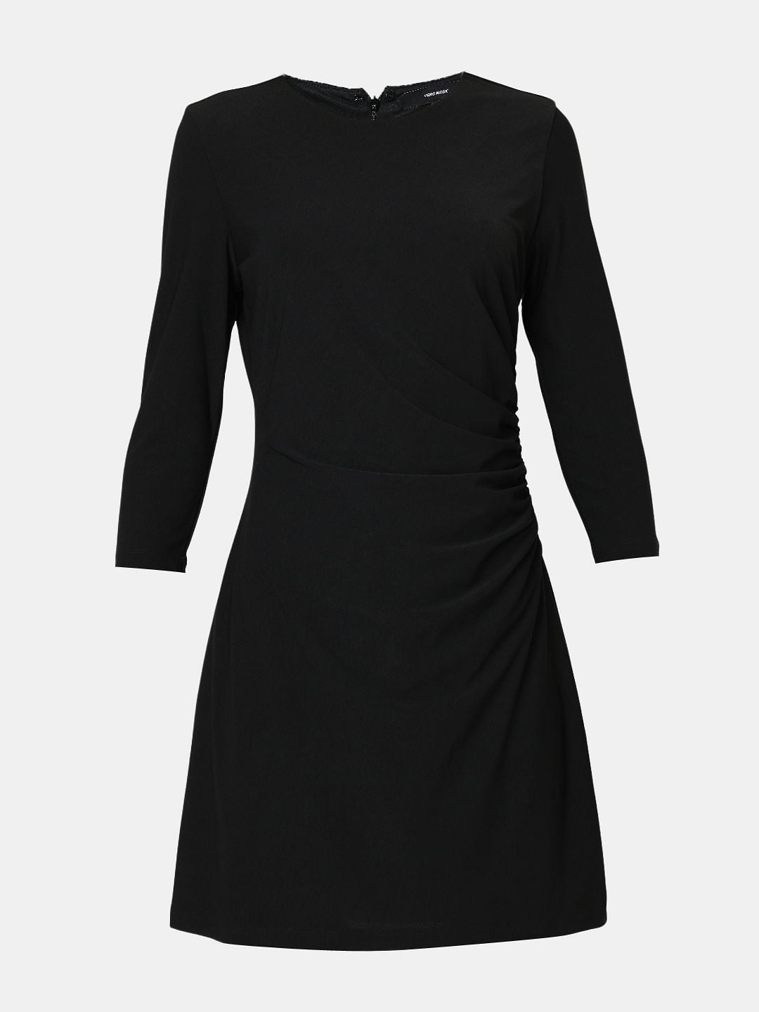 Black Round Neck Mini Dress