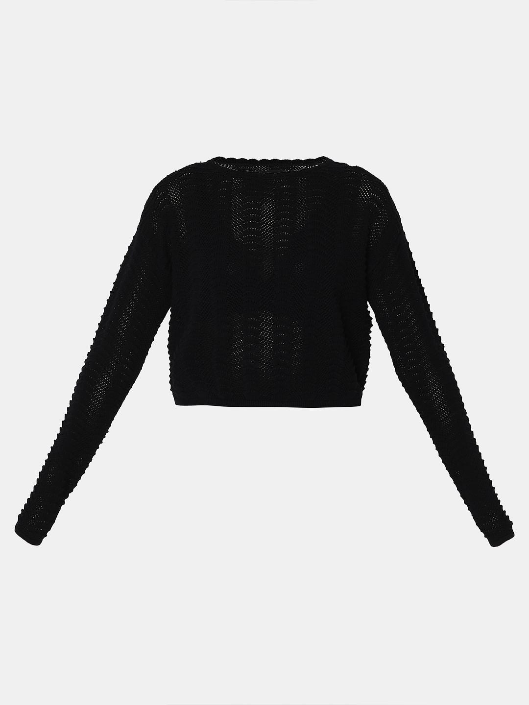 Black Knitted Co-Ord Set Top