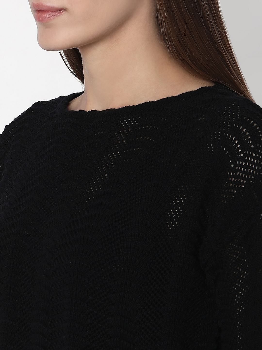 Black Knitted Co-Ord Set Top