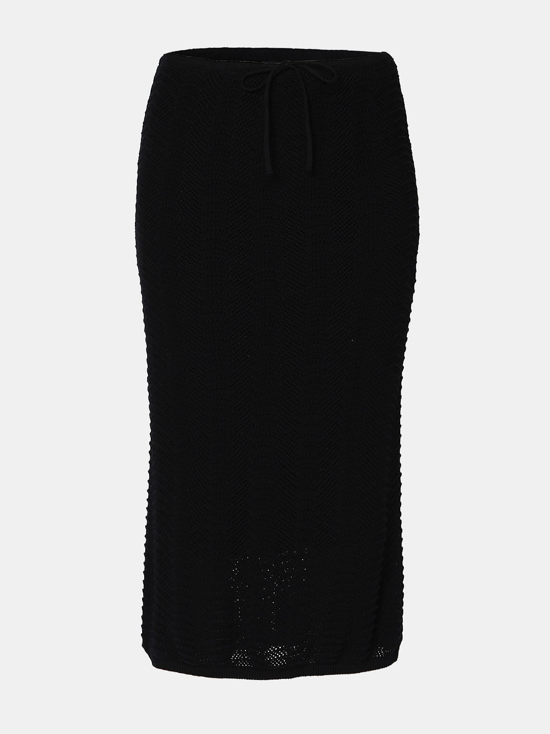 Black Knitted Co-Ord Set Skirt