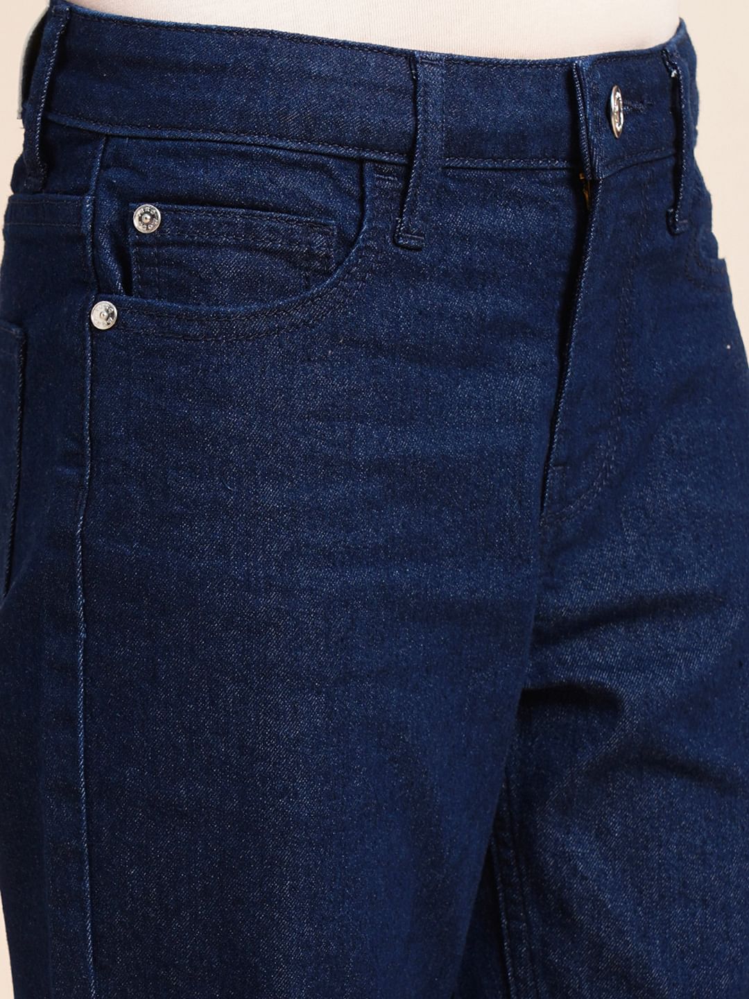 Girls Dark Blue Mid Rise Skinny Jeans