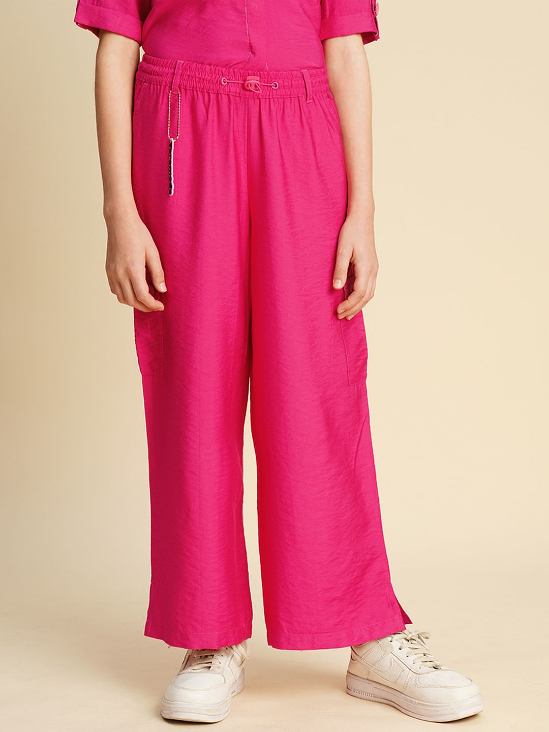Girls Pink Utility Cargo Pants