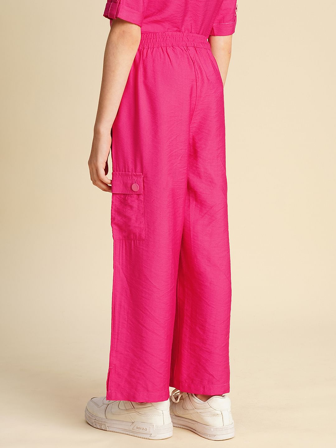 Girls Pink Utility Cargo Pants