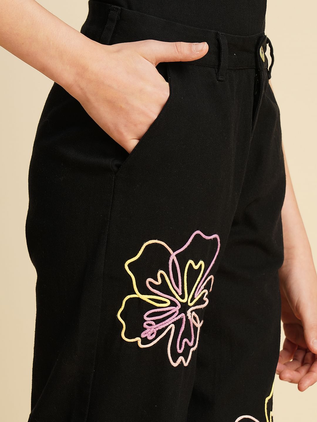 Girls Black Cording Detail Co-Ord Set Pant