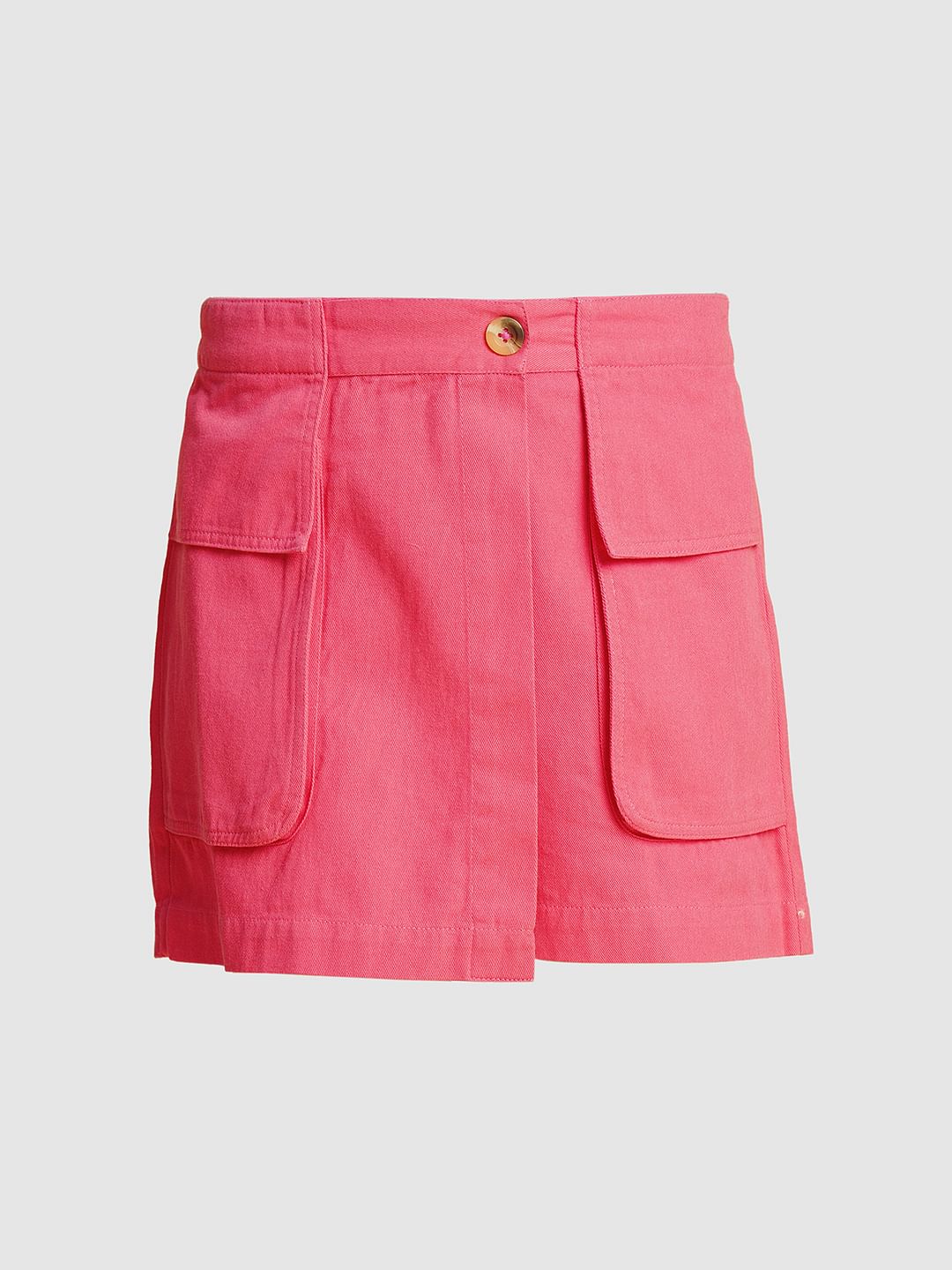 Girls Pink Cargo Skorts