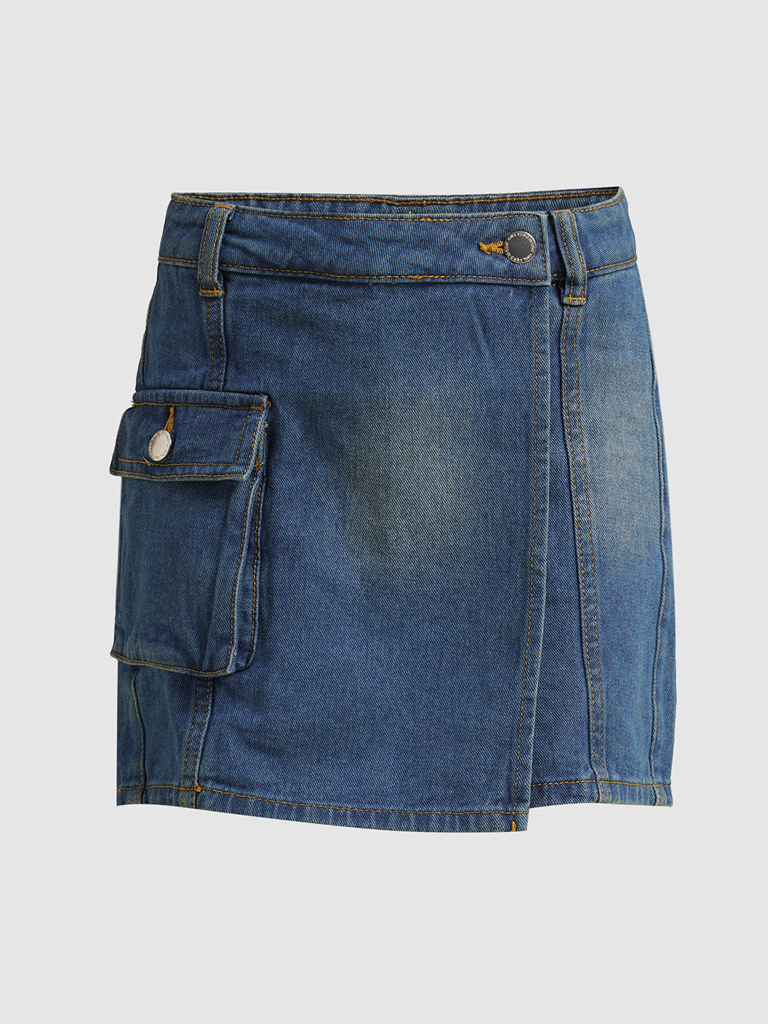 Girls Blue Cotton Denim Skort