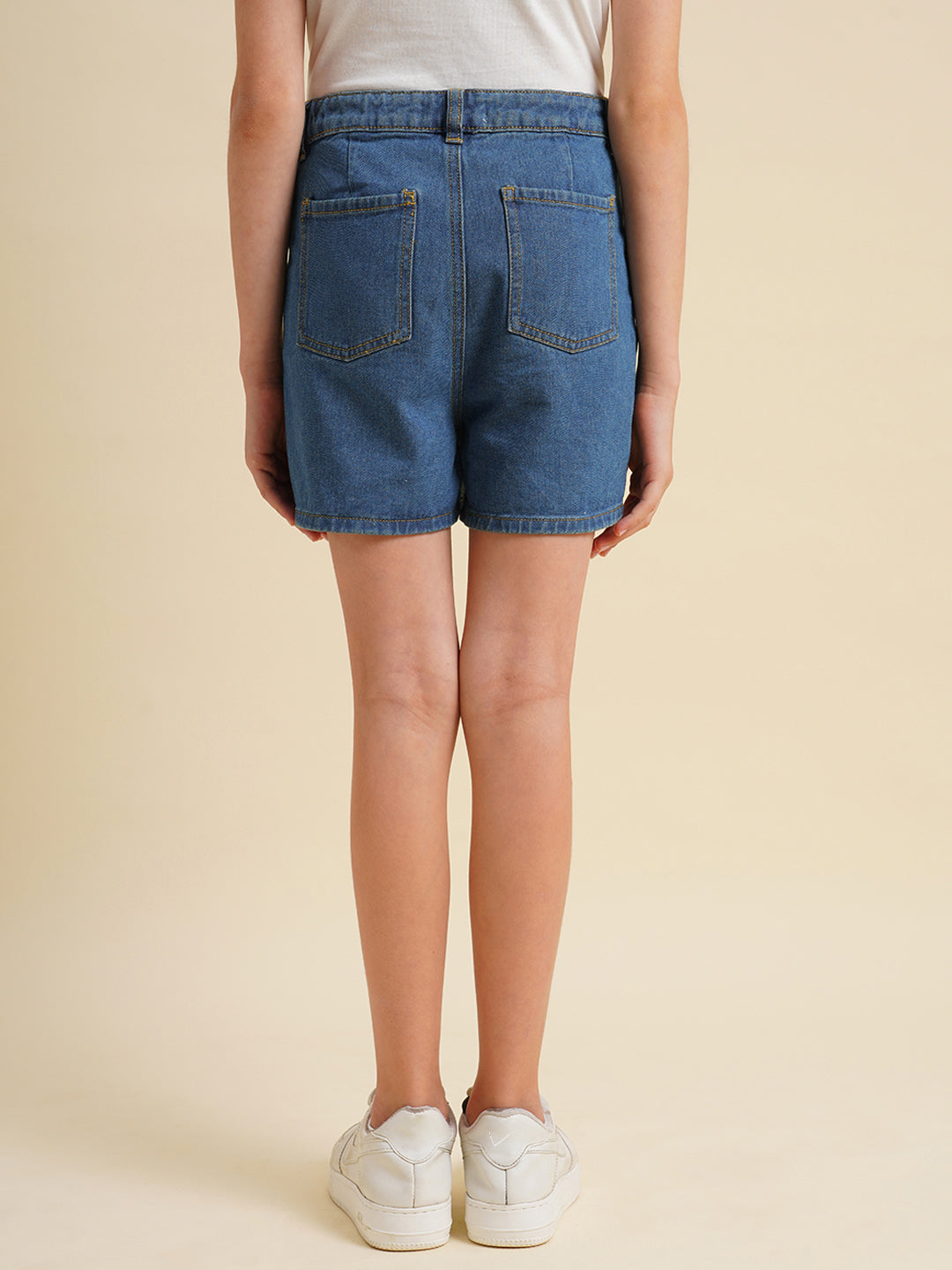 Girls Blue Cotton Denim Skort