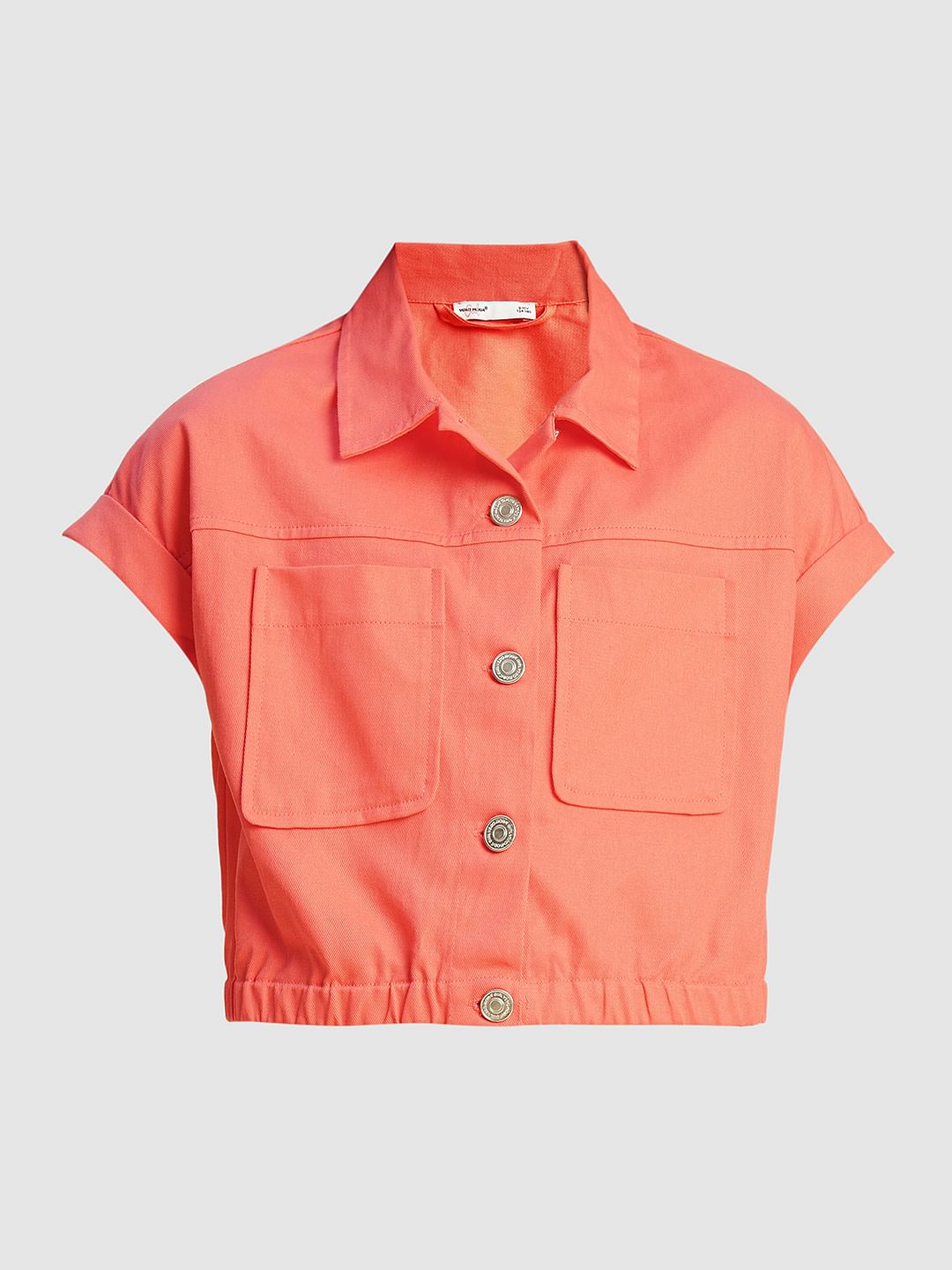 Girls Coral Drop Shoulder Shirt