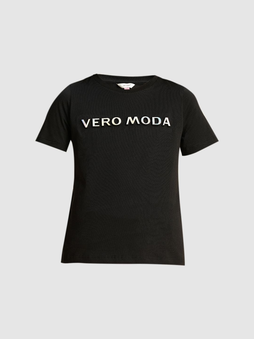 Girls Black Logo Print T-Shirt